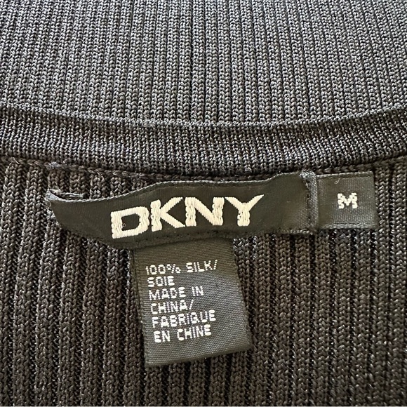 Vintage DKNY 100% Silk Ribbed Tank Top Black M - Picture 7 of 7